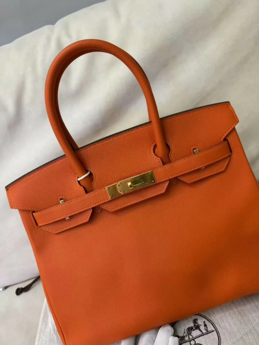 Hermes Birkin 30 orange epsom leather gold hardware - Image 2