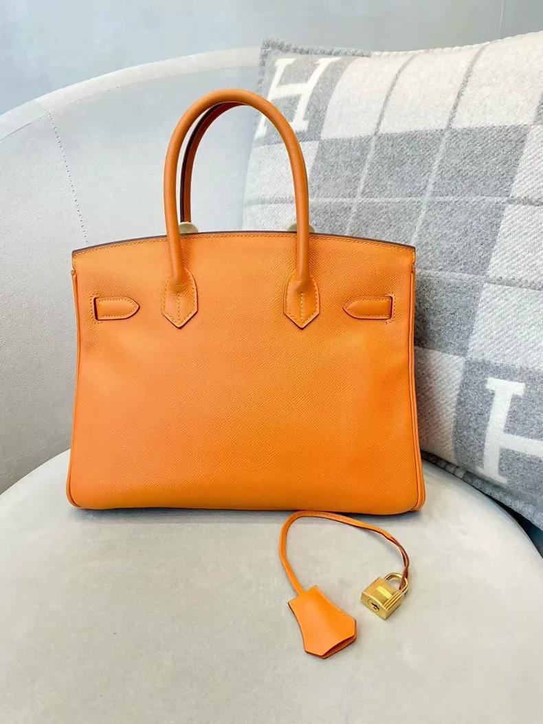 Hermes Birkin 30 orange epsom leather with gold hardware - Image 2
