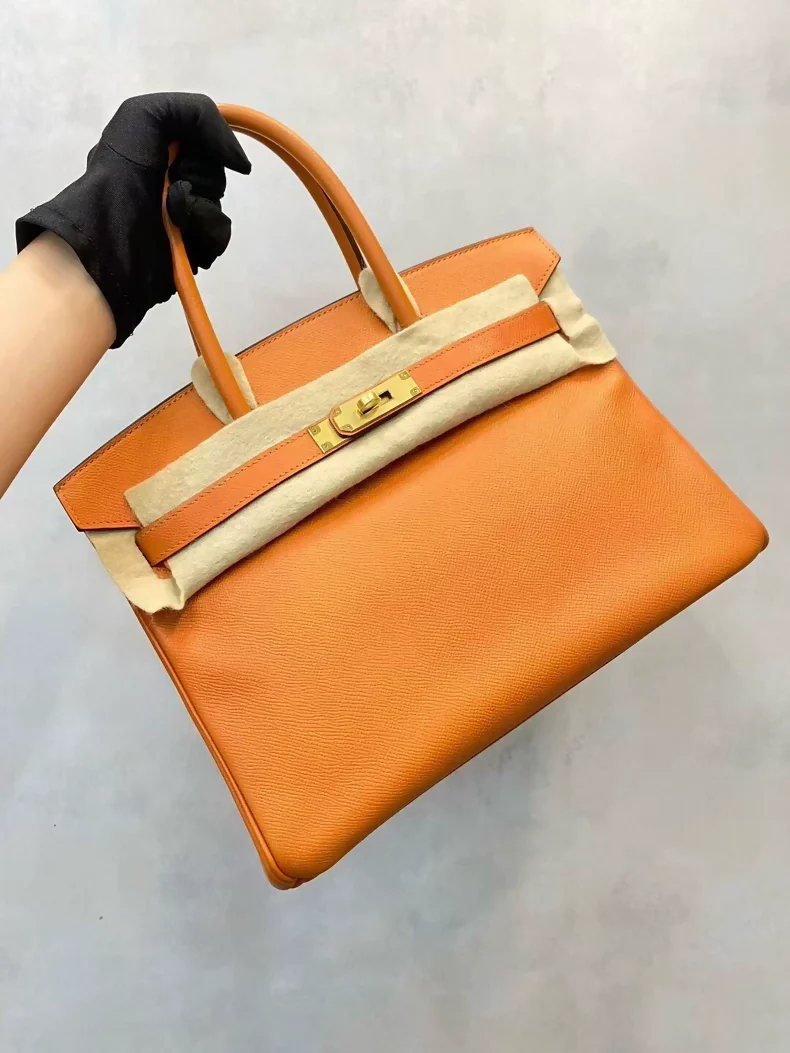 Hermes Birkin 30 orange epsom leather with gold hardware - Image 3