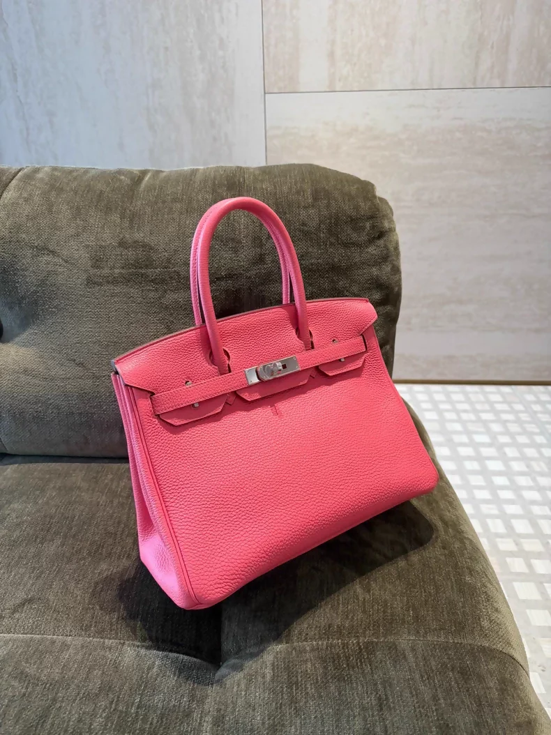 Hermes Birkin 30 U5 pink lipstick Togo leather palladium hardware - Image 2