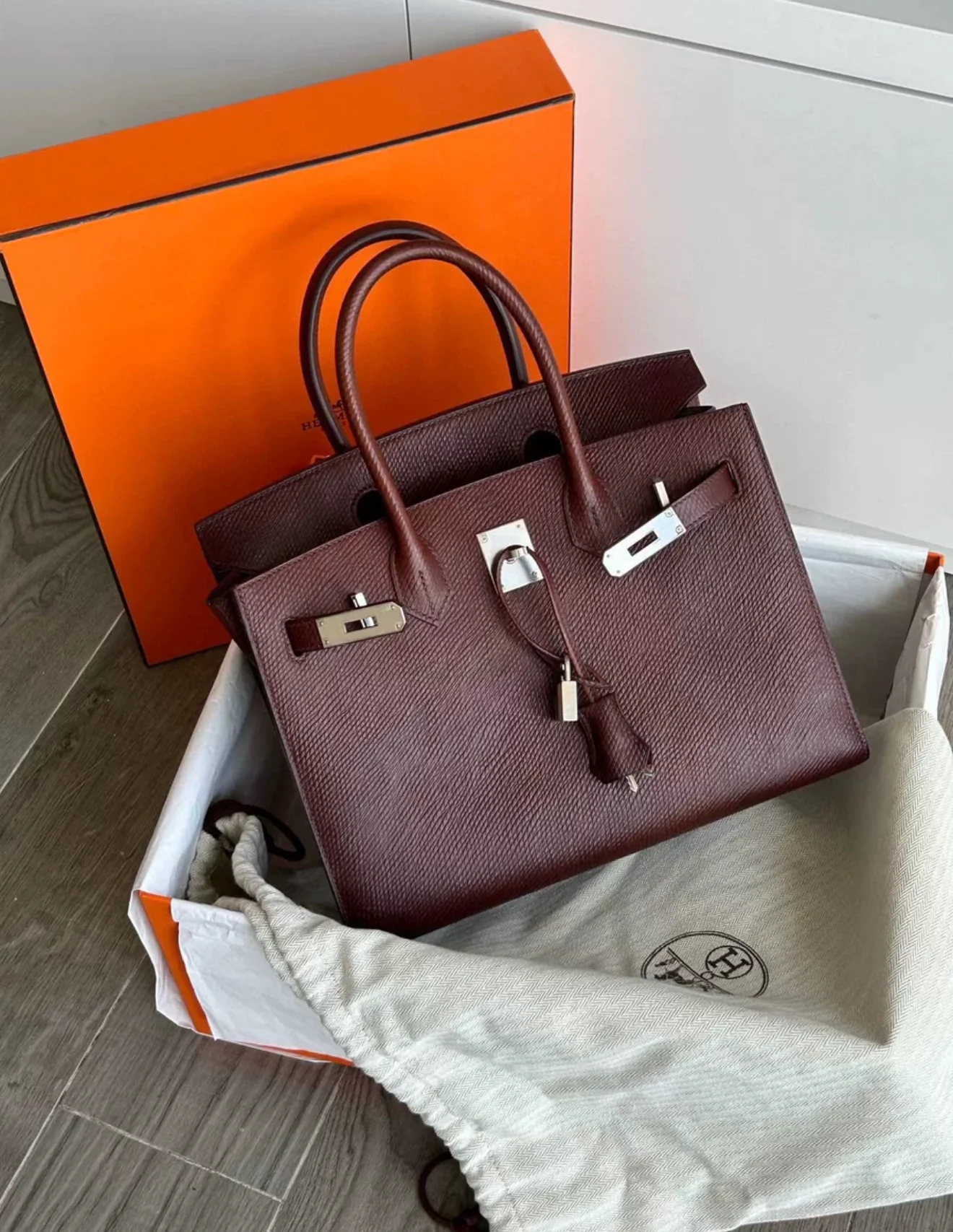 Hermès Birkin 30 Volynka Sellier Palladium Hardware - Image 2