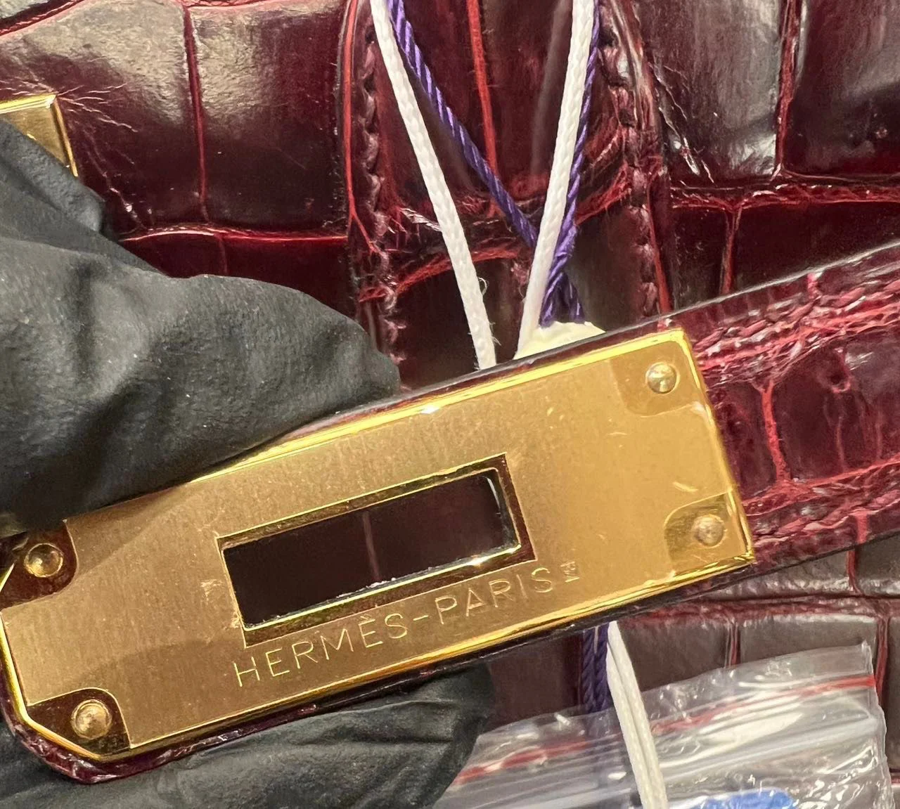 Hermes Birkin 35 Bordeaux Matte Crocodile Leather Gold Hardware - Image 4