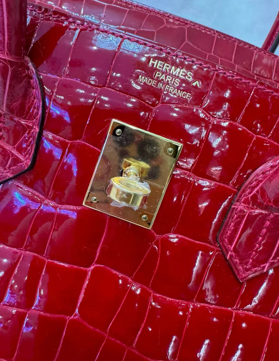 Hermes Birkin 35 Braise Red POROSUS Crocodile With Gold Hardware Handbag - Image 5