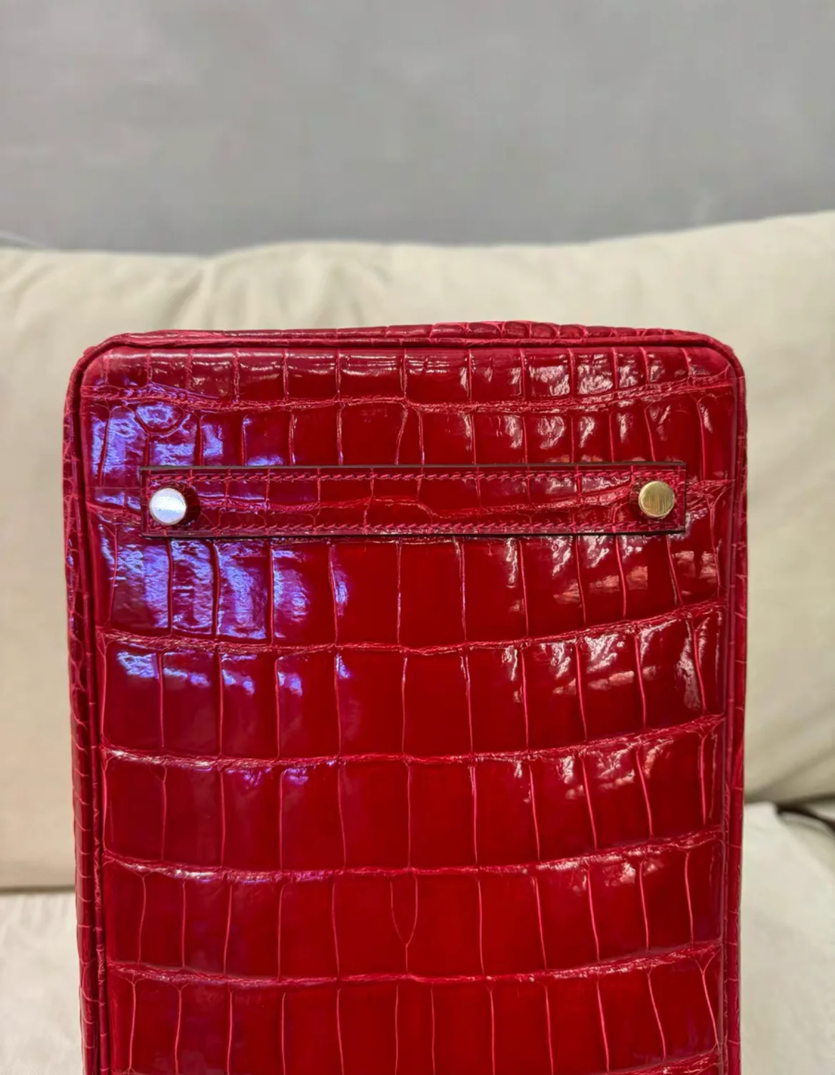 Hermes Birkin 35 Braise Red POROSUS Crocodile With Gold Hardware Handbag - Image 7
