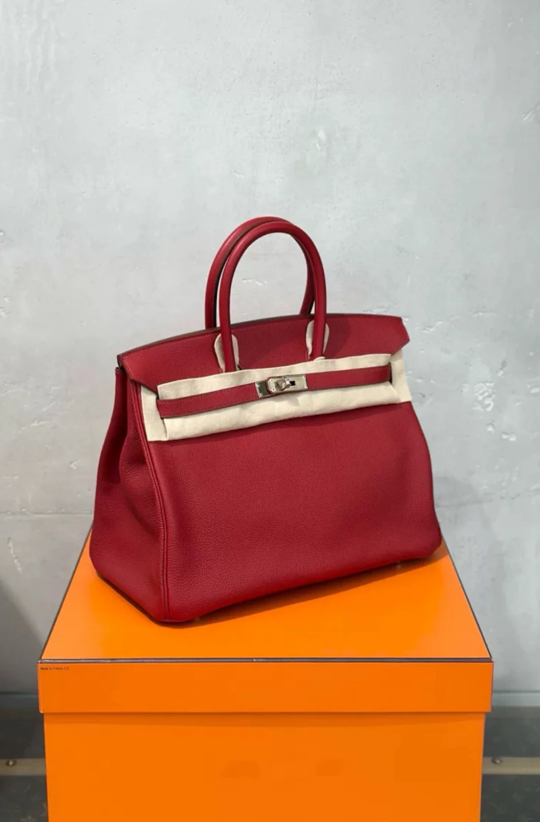 Hermes Birkin 35 Red Togo Leather Palladium Hardware - Image 2