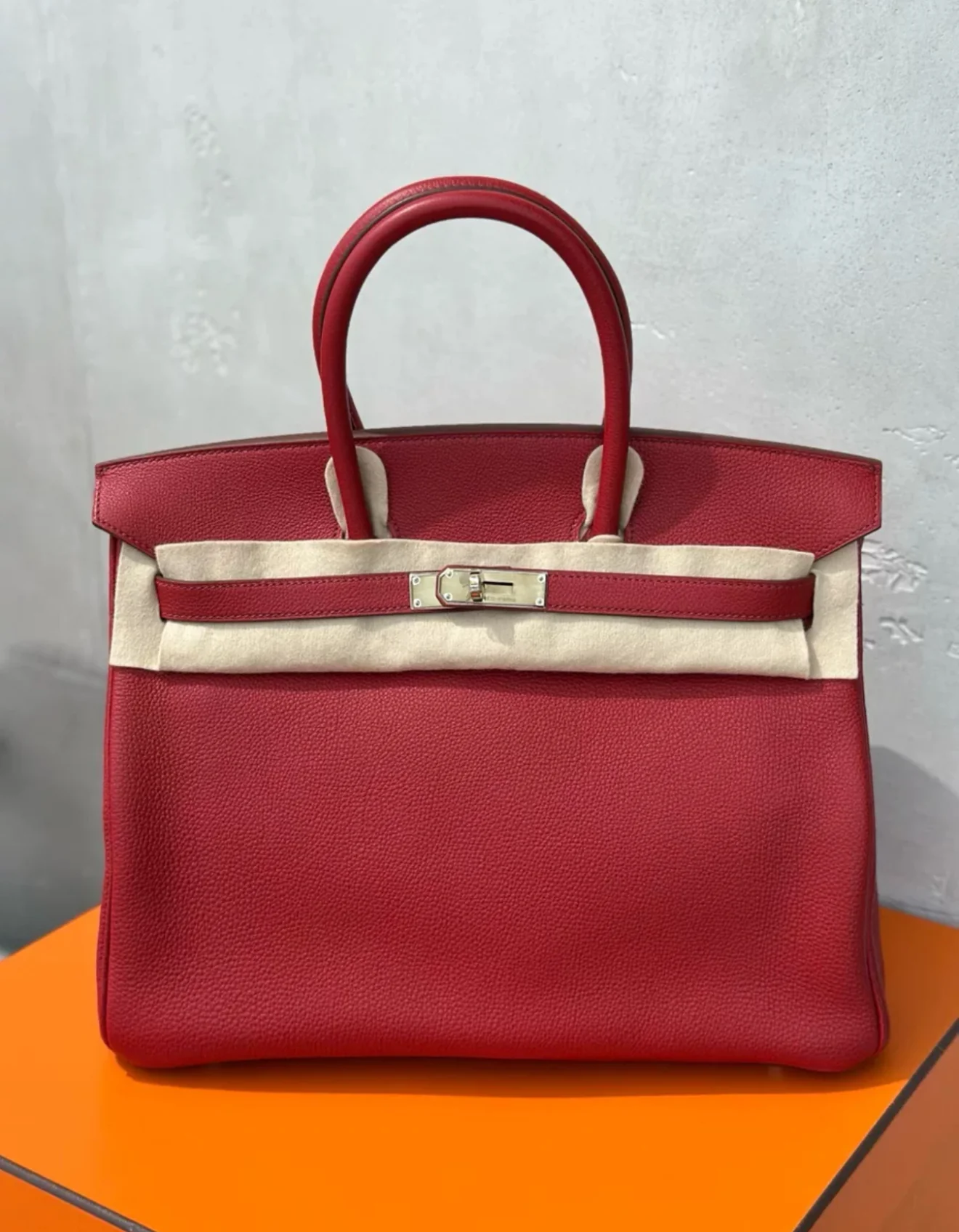 Hermes Birkin 35 Red Togo Leather Palladium Hardware - Image 3