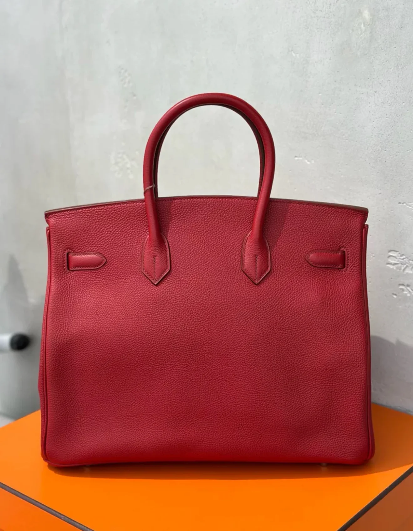 Hermes Birkin 35 Red Togo Leather Palladium Hardware - Image 4