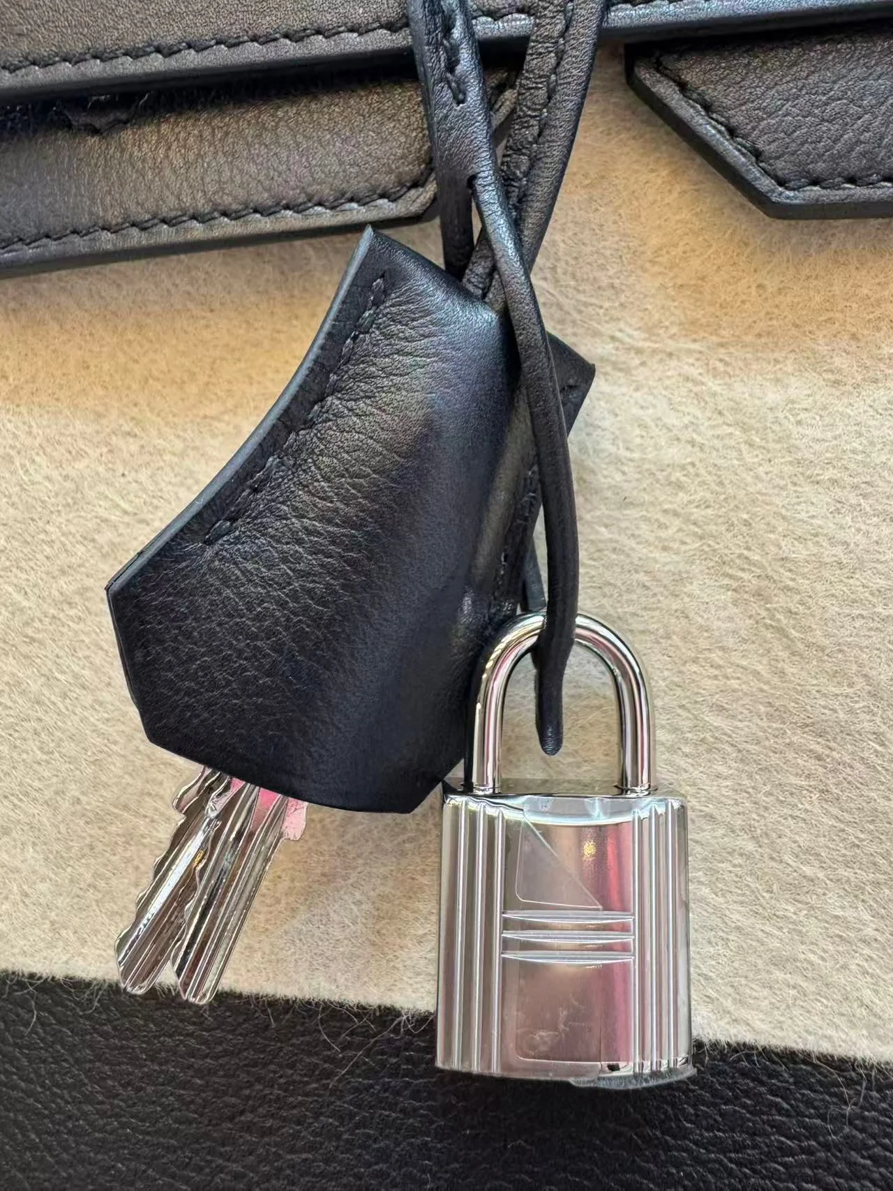 Hermès Birkin 35 Sellier Black Anate Fringe Evercolor leather Palladium Hardware - Image 3