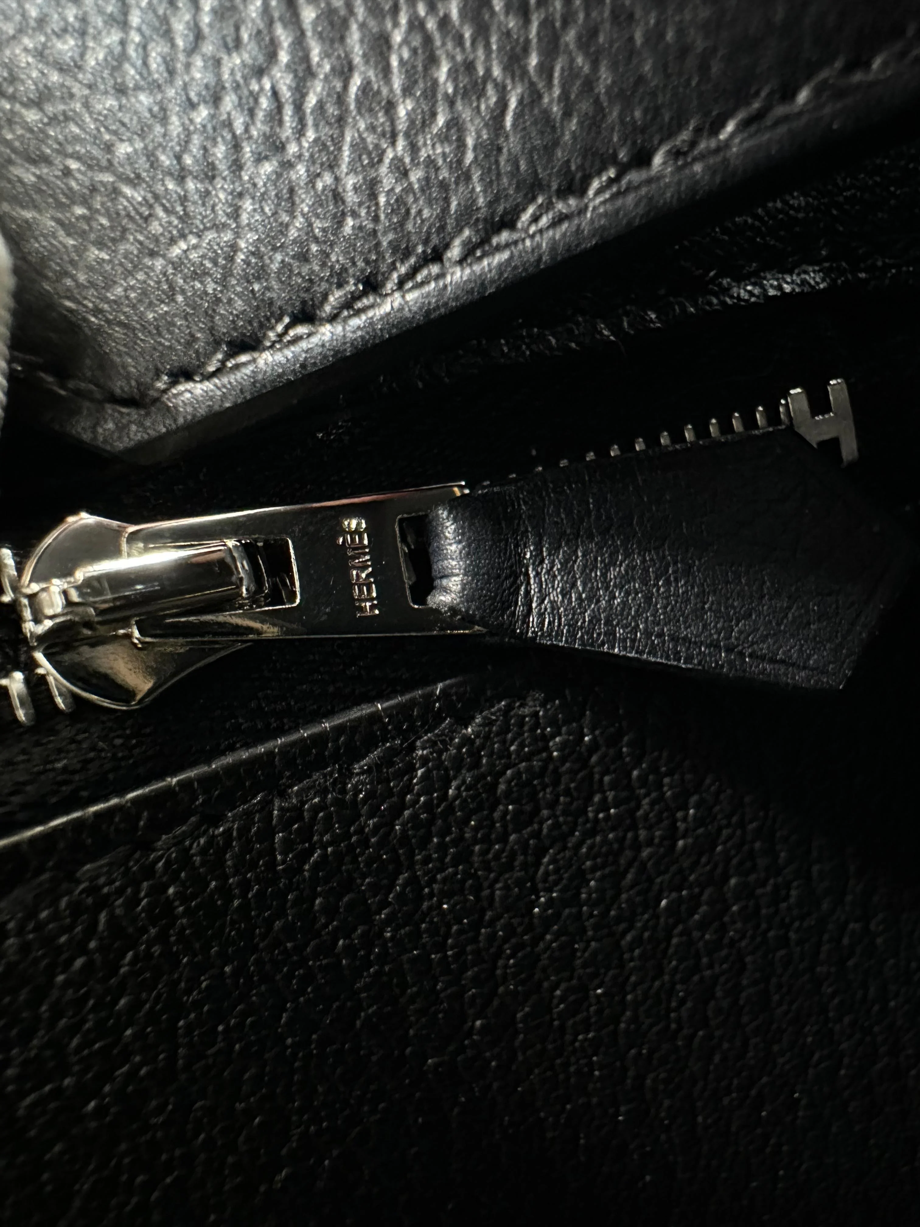 Hermès Birkin 35 Sellier Black Anate Fringe Evercolor leather Palladium Hardware - Image 6