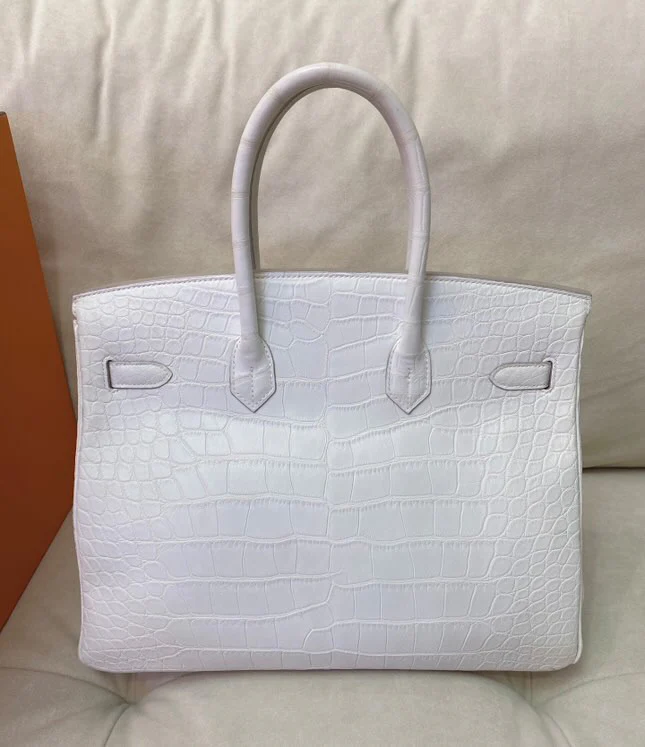 HERMES BIRKIN 35 WHITE POROSUS CROCODILE PALLADIUM HARDWARE - Image 2