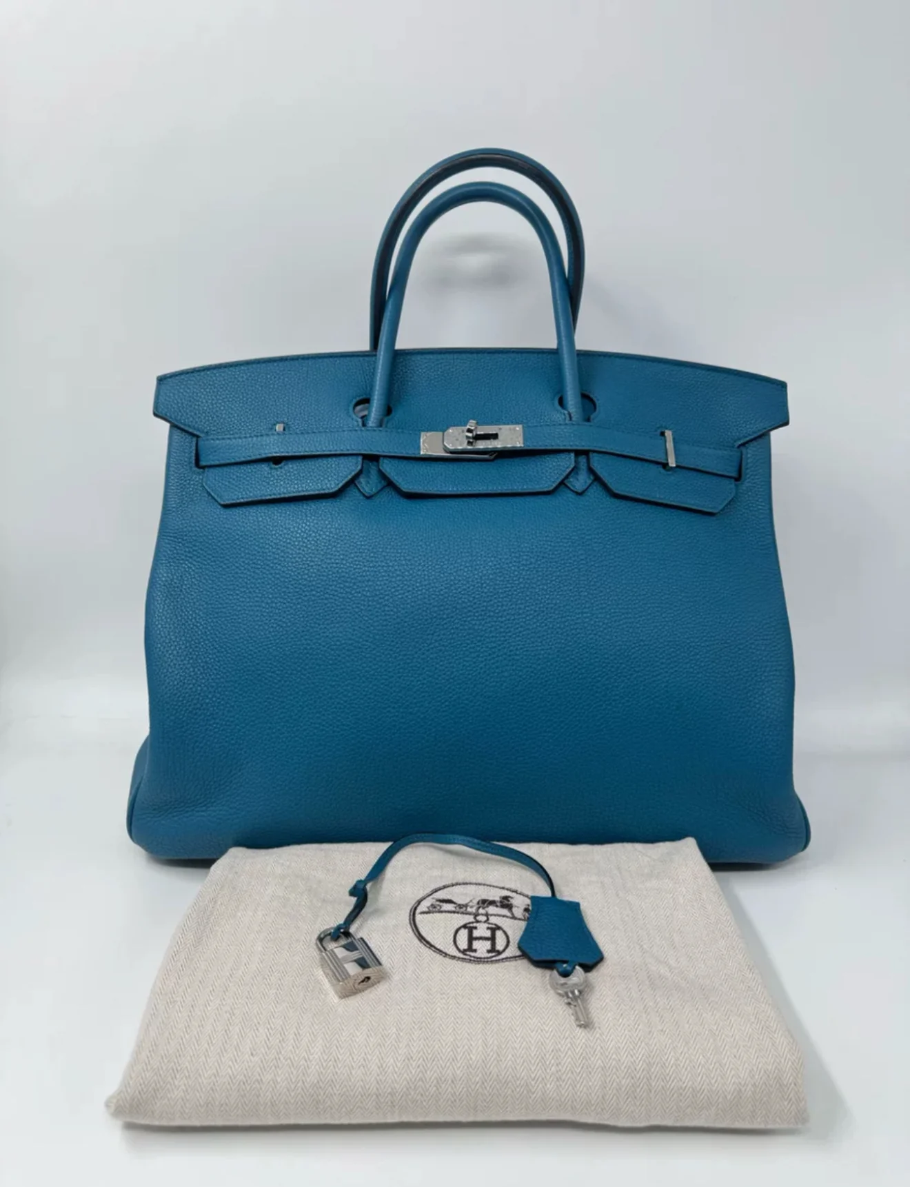 Hermès Birkin 40 blue jean togo leather with palladium hardware
