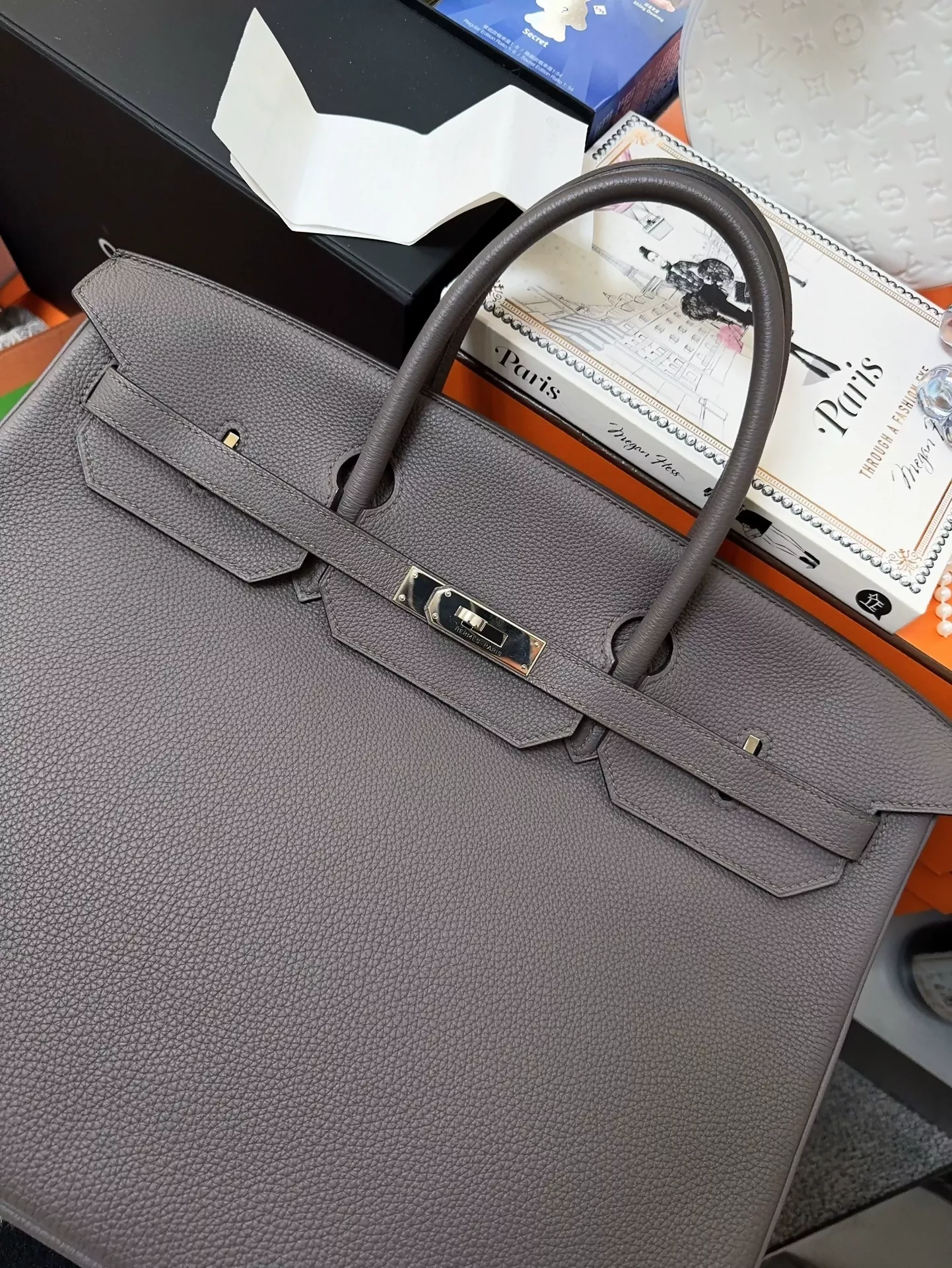 Hermes Birkin 40 Gray Togo leather palladium hardware - Image 2