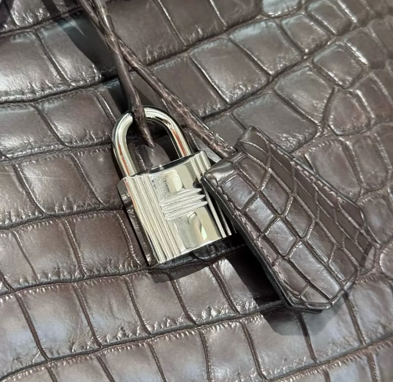 Hermes birkin 50 ebony matte leather crocodile palladium hardware - Image 2