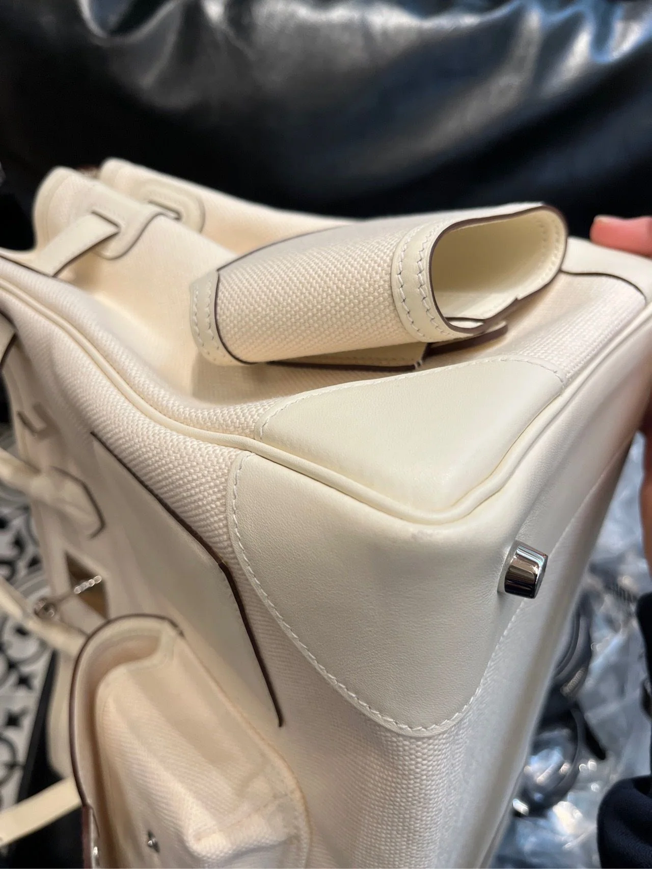 Hermès Birkin Cargo 35 Nata Toile and Swift Palladium Hardware - Image 12