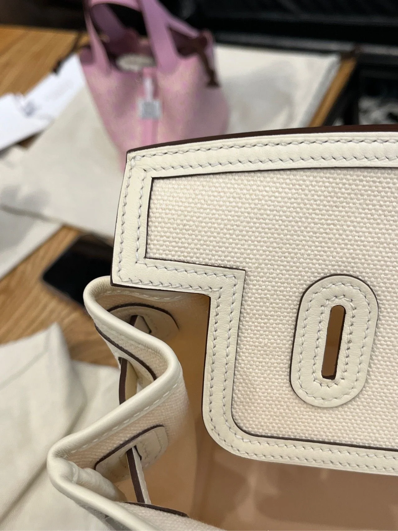Hermès Birkin Cargo 35 Nata Toile and Swift Palladium Hardware - Image 16