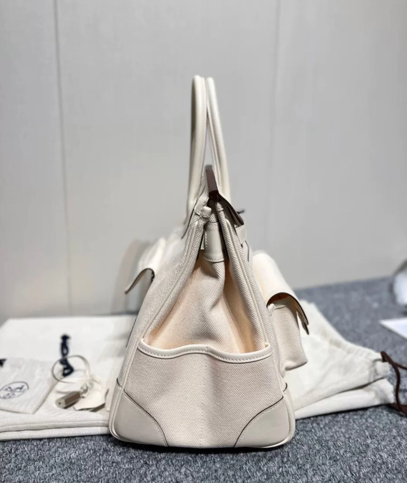 Hermès Birkin Cargo 35 Nata Toile and Swift Palladium Hardware - Image 3