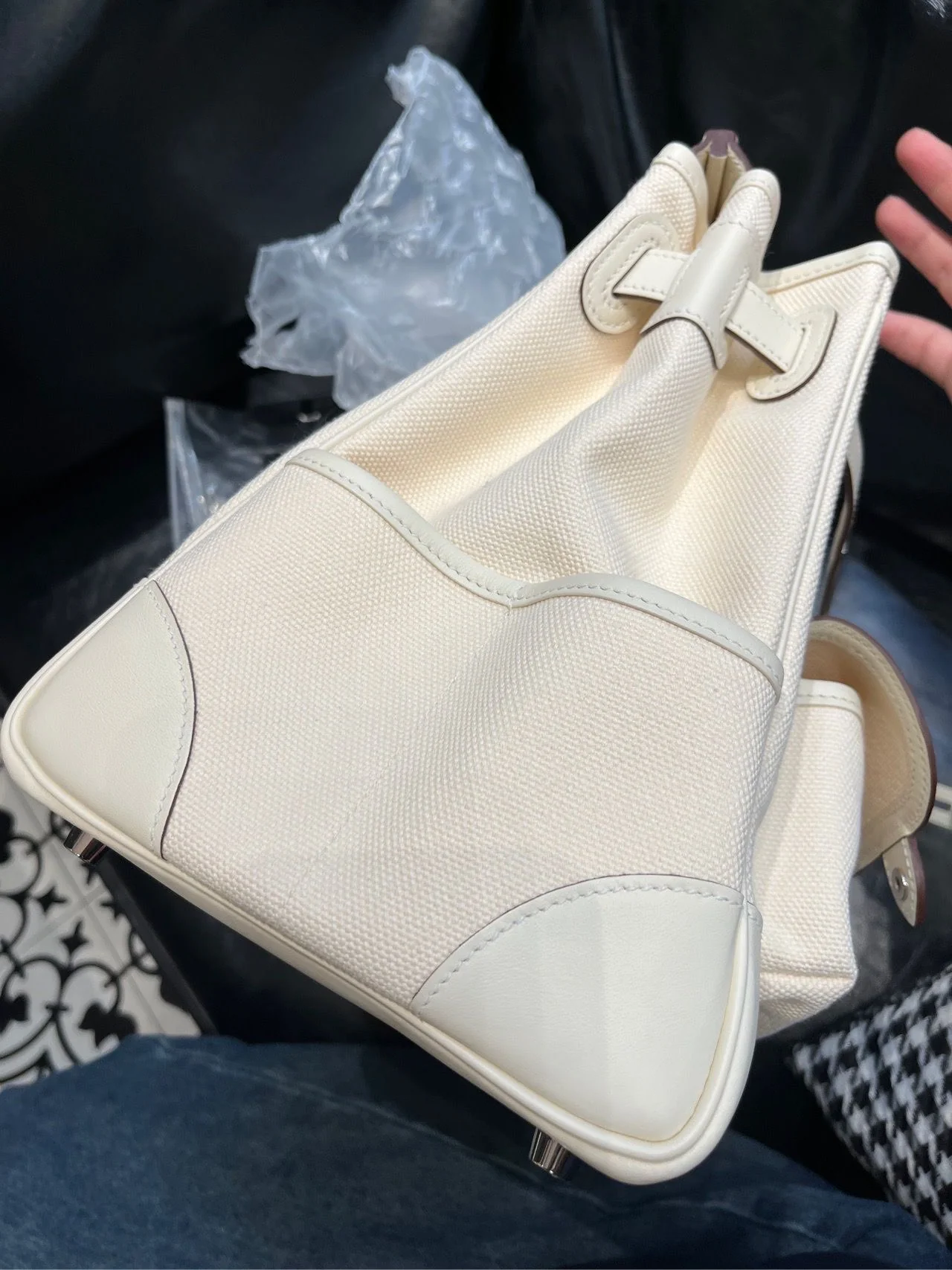 Hermès Birkin Cargo 35 Nata Toile and Swift Palladium Hardware - Image 9