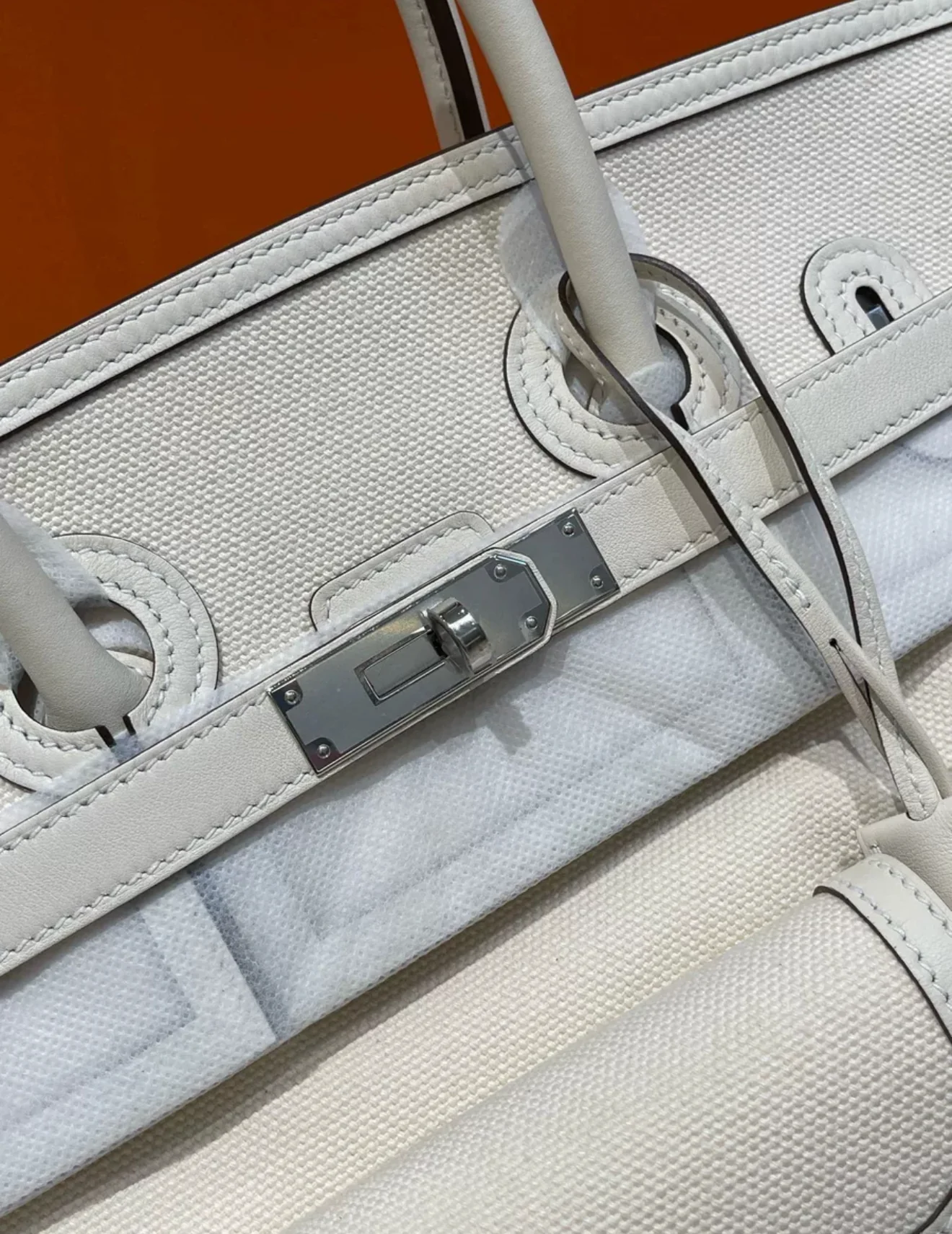 Hermès Birkin Cargo 35 Nata Toile and Swift Palladium Hardware - Image 2