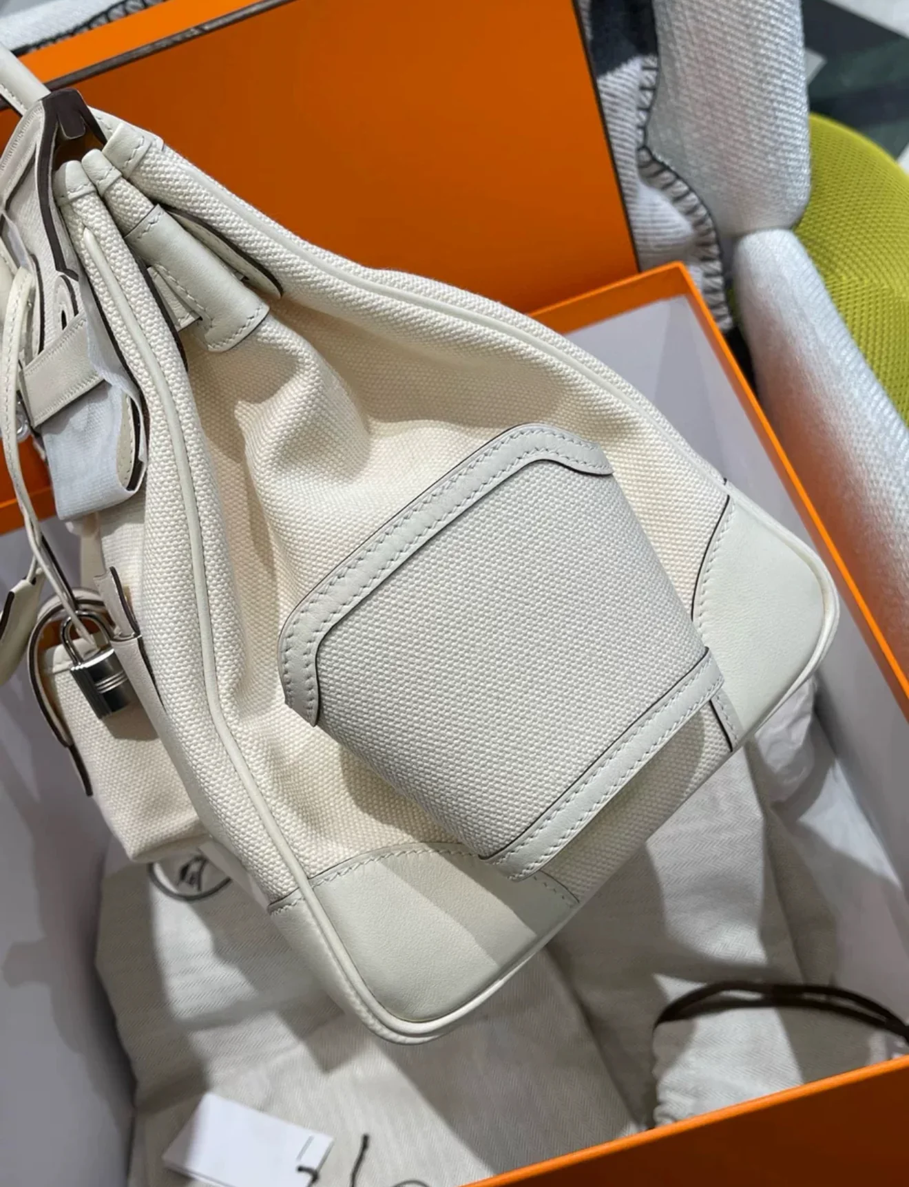 Hermès Birkin Cargo 35 Nata Toile and Swift Palladium Hardware - Image 3