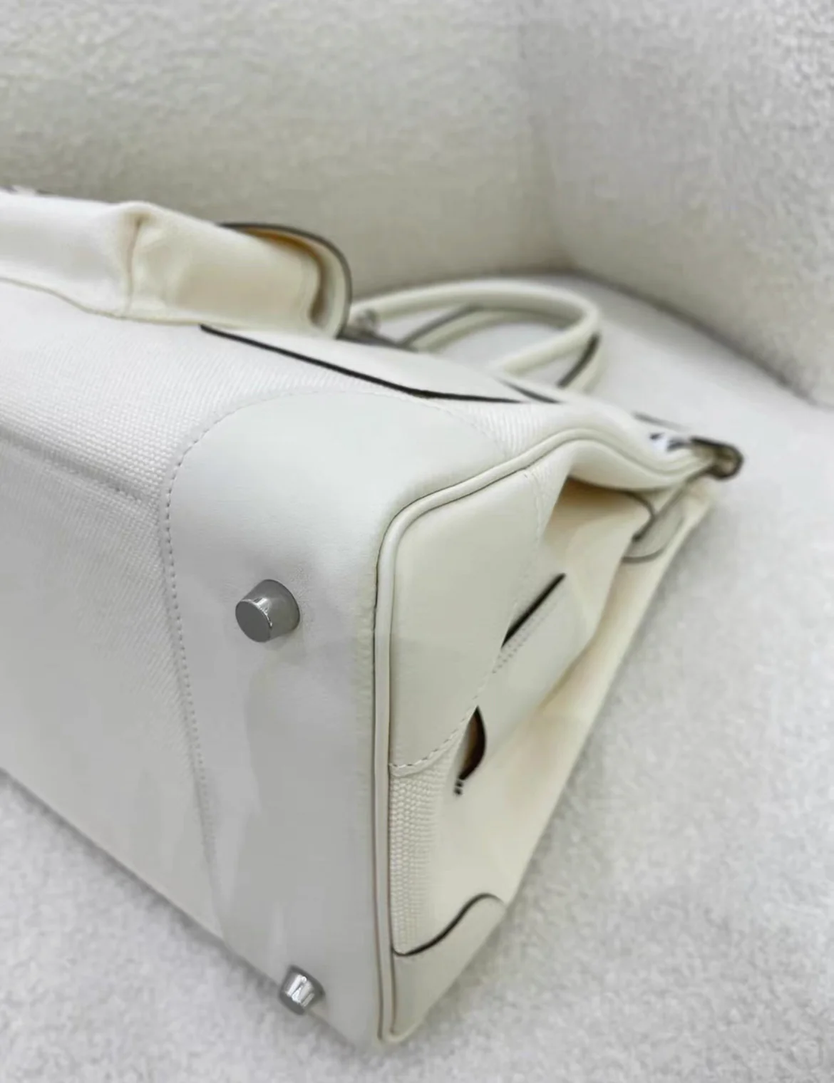 Hermès Birkin Cargo 35 Nata Toile and Swift Palladium Hardware - Image 5