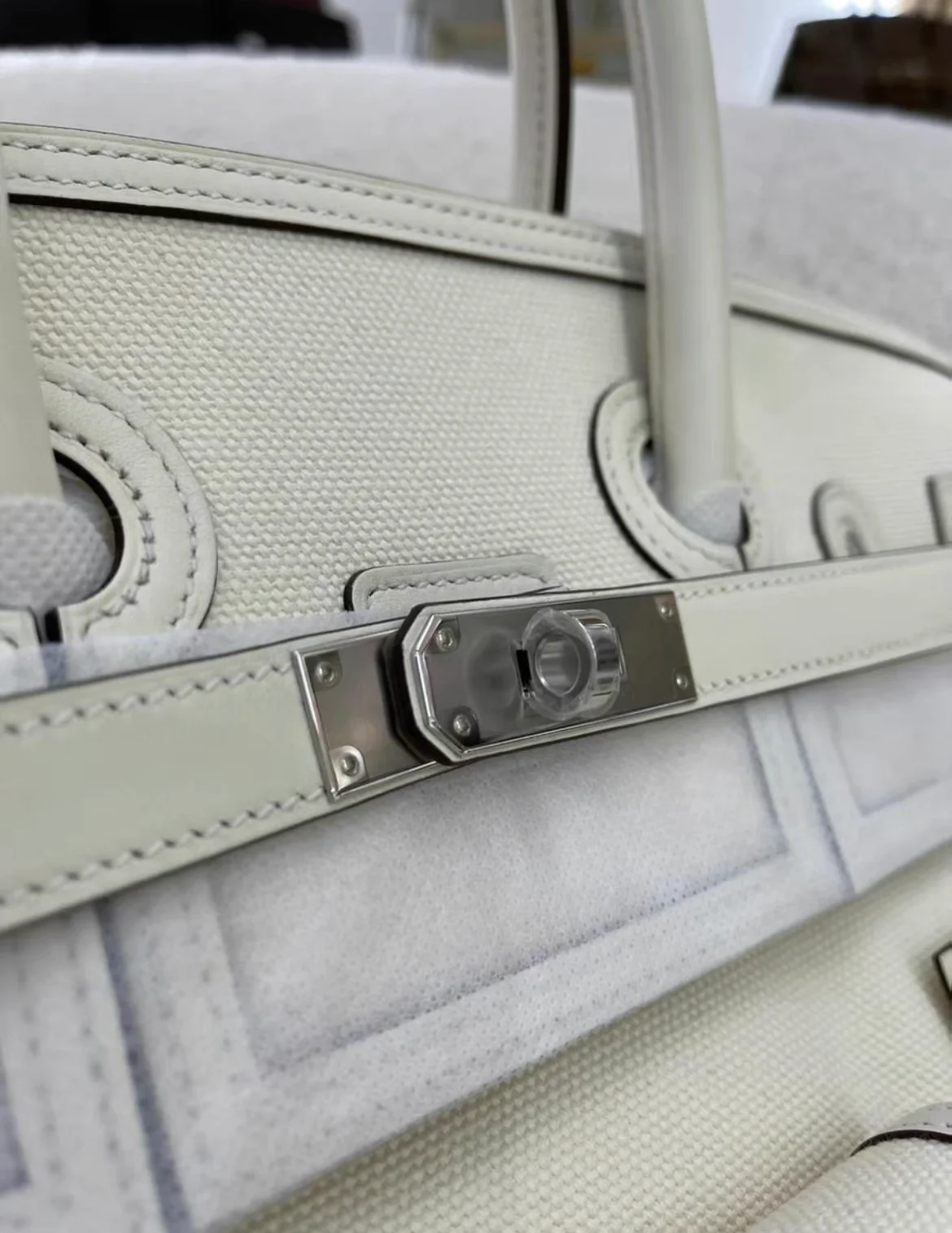 Hermès Birkin Cargo 35 Nata Toile and Swift Palladium Hardware - Image 8