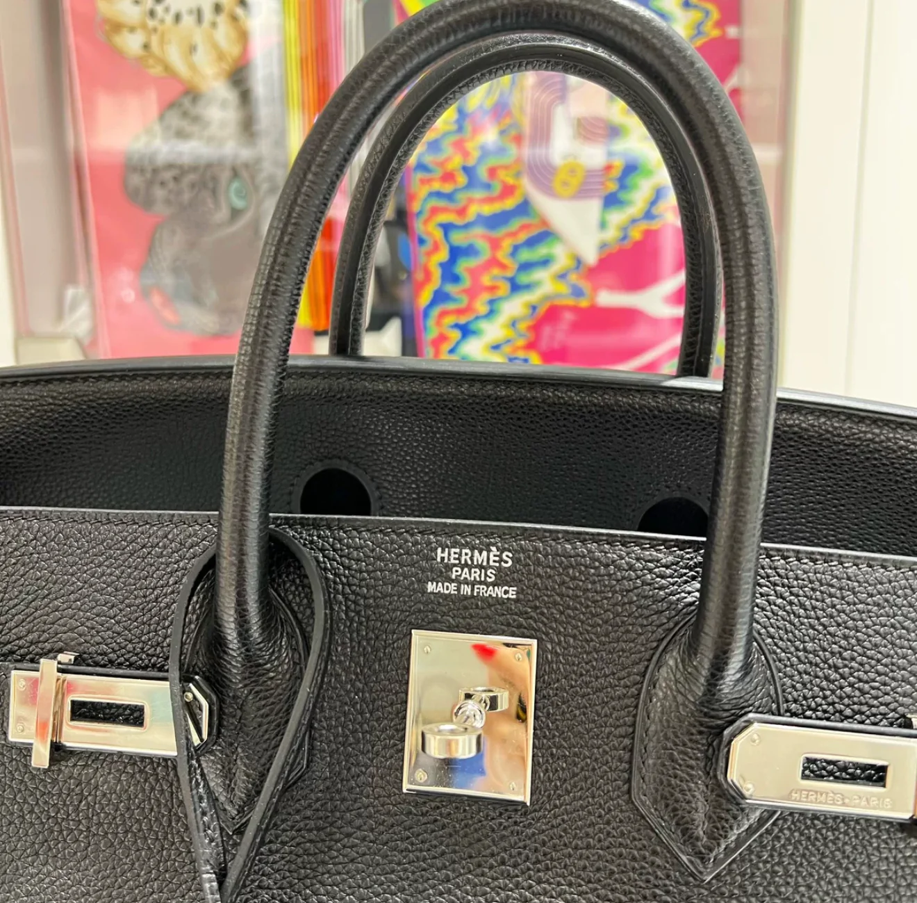 Hermes Birkin HAC 32 Black Togo Leather Palladium Hardware - Image 3