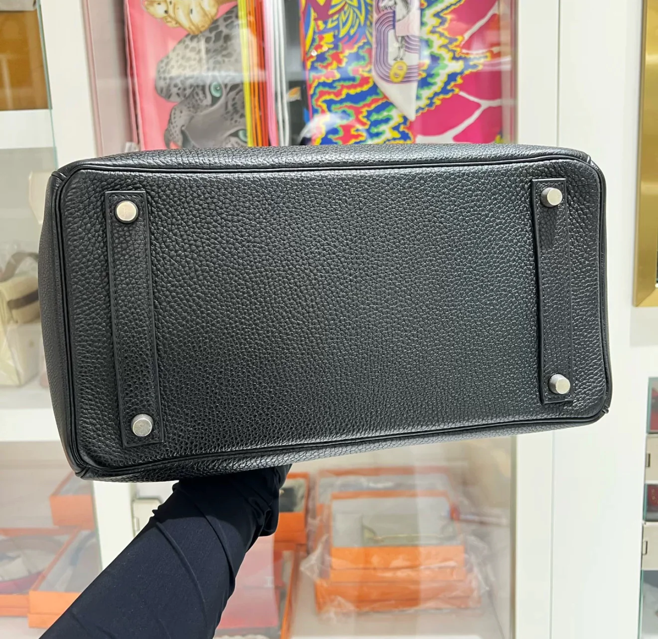 Hermes Birkin HAC 32 Black Togo Leather Palladium Hardware - Image 5