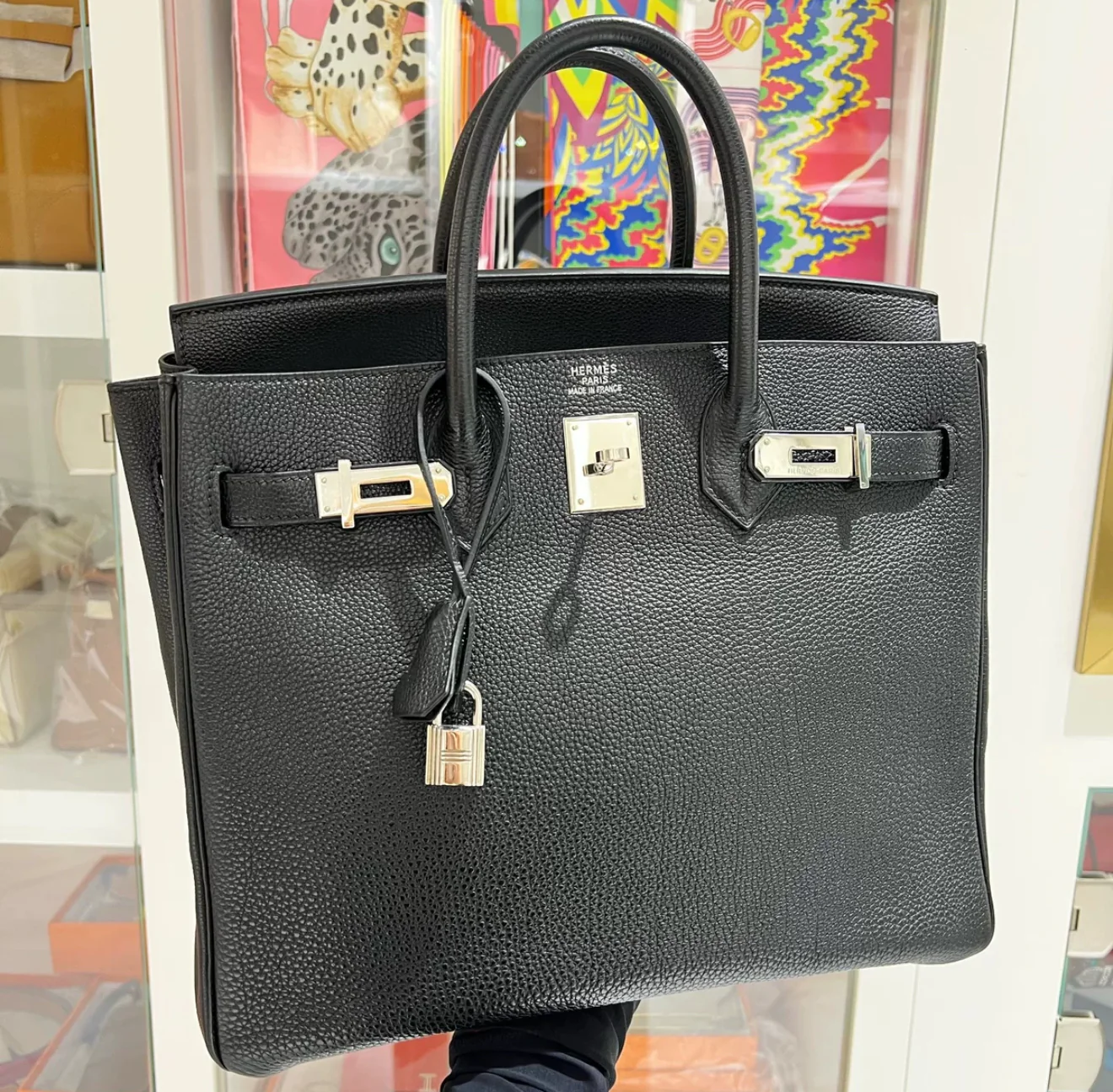 Hermes Birkin HAC 32 Black Togo Leather Palladium Hardware - Image 7