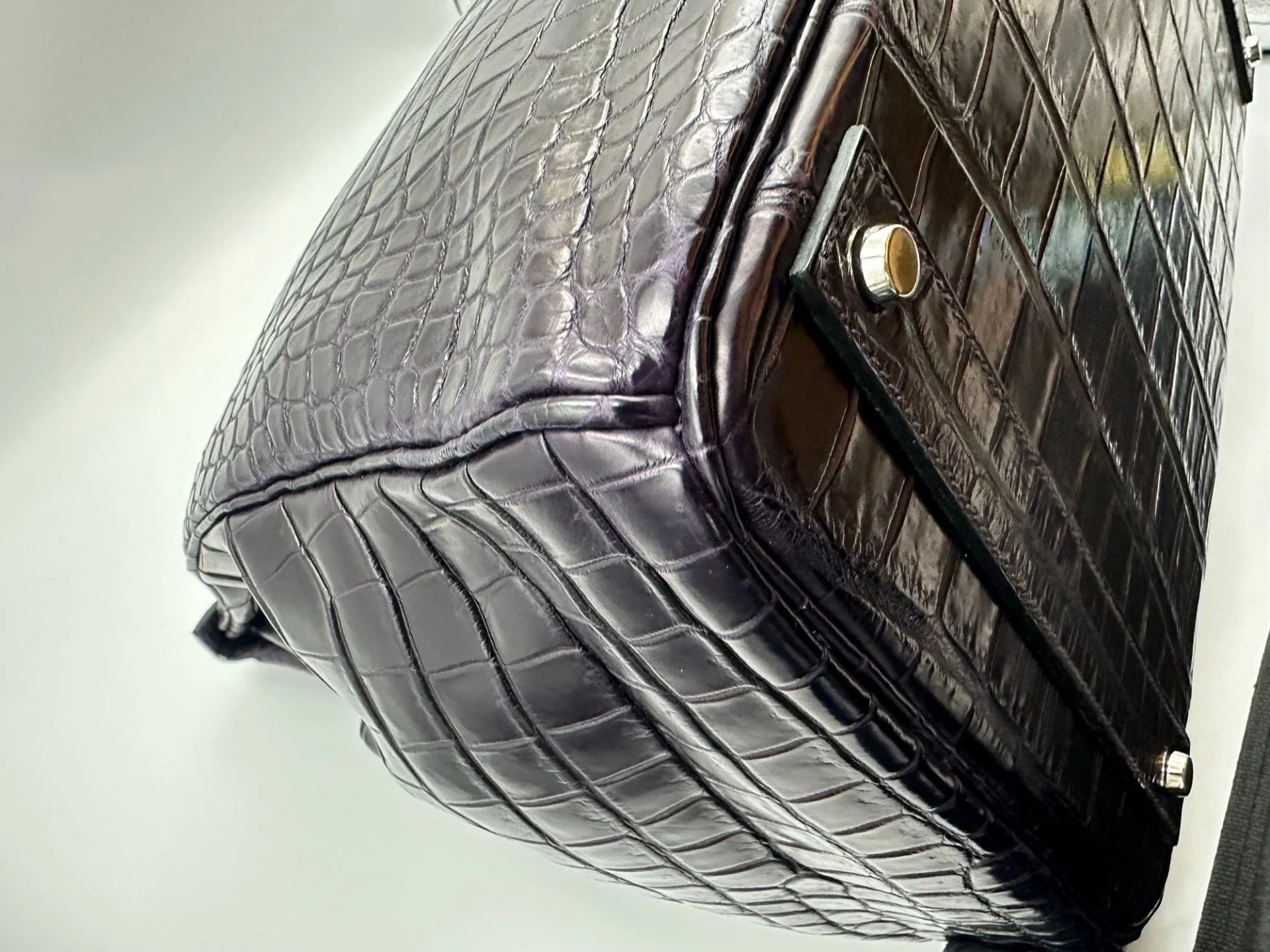 Hermes Birkin HAC 40 Prunoir Matte Alligator leather palladium hardware - Image 9