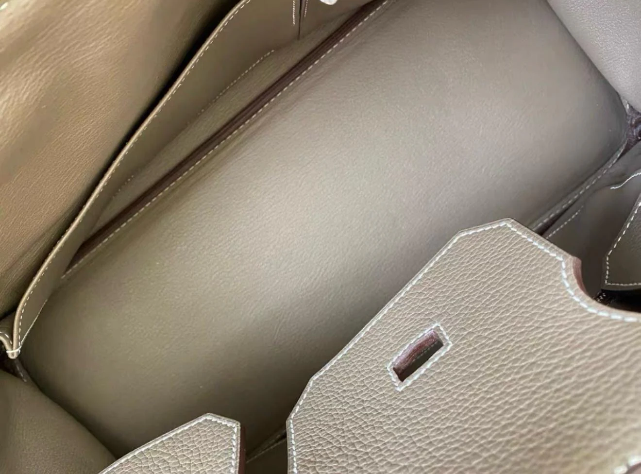 Hermes Birkin Shoulder Etoupe Togo Leather Palladium Hardware - Image 2
