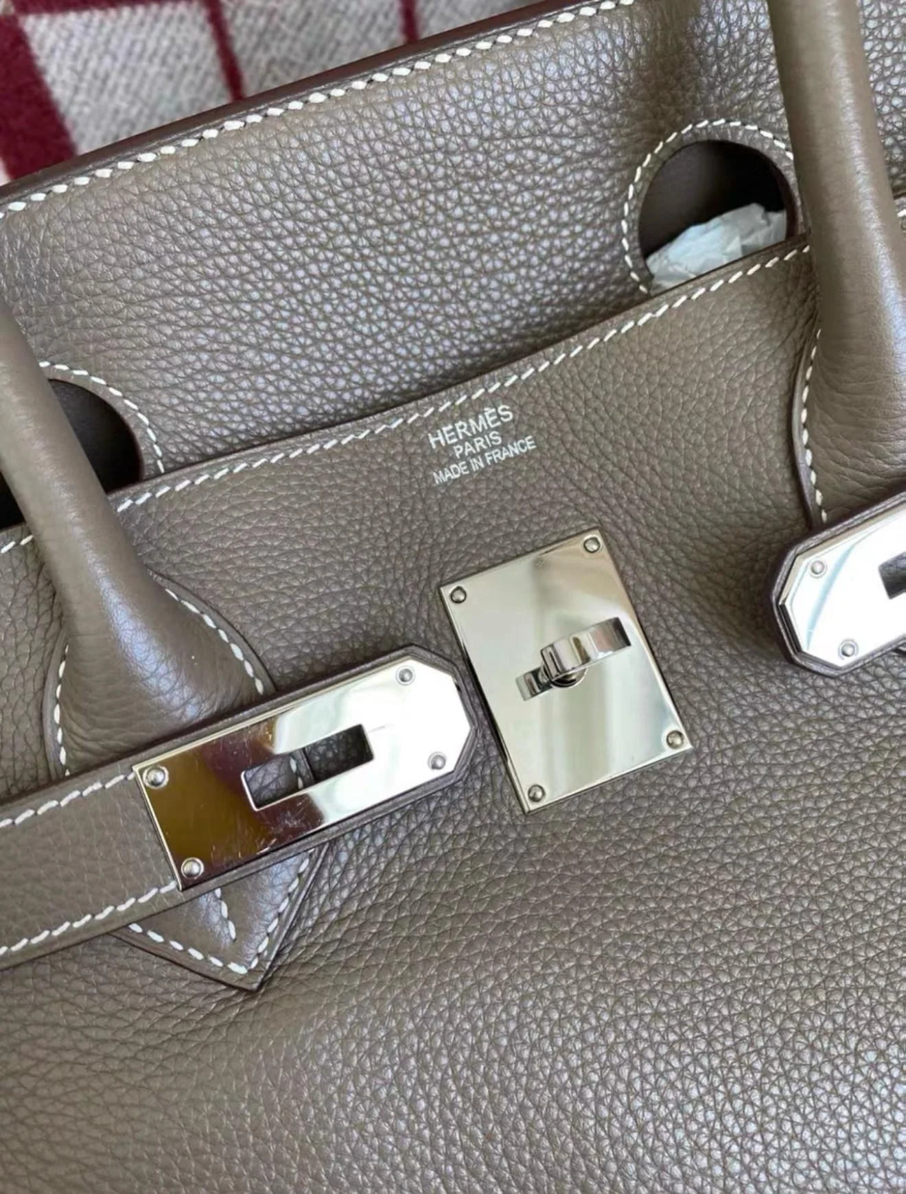 Hermes Birkin Shoulder Etoupe Togo Leather Palladium Hardware - Image 8