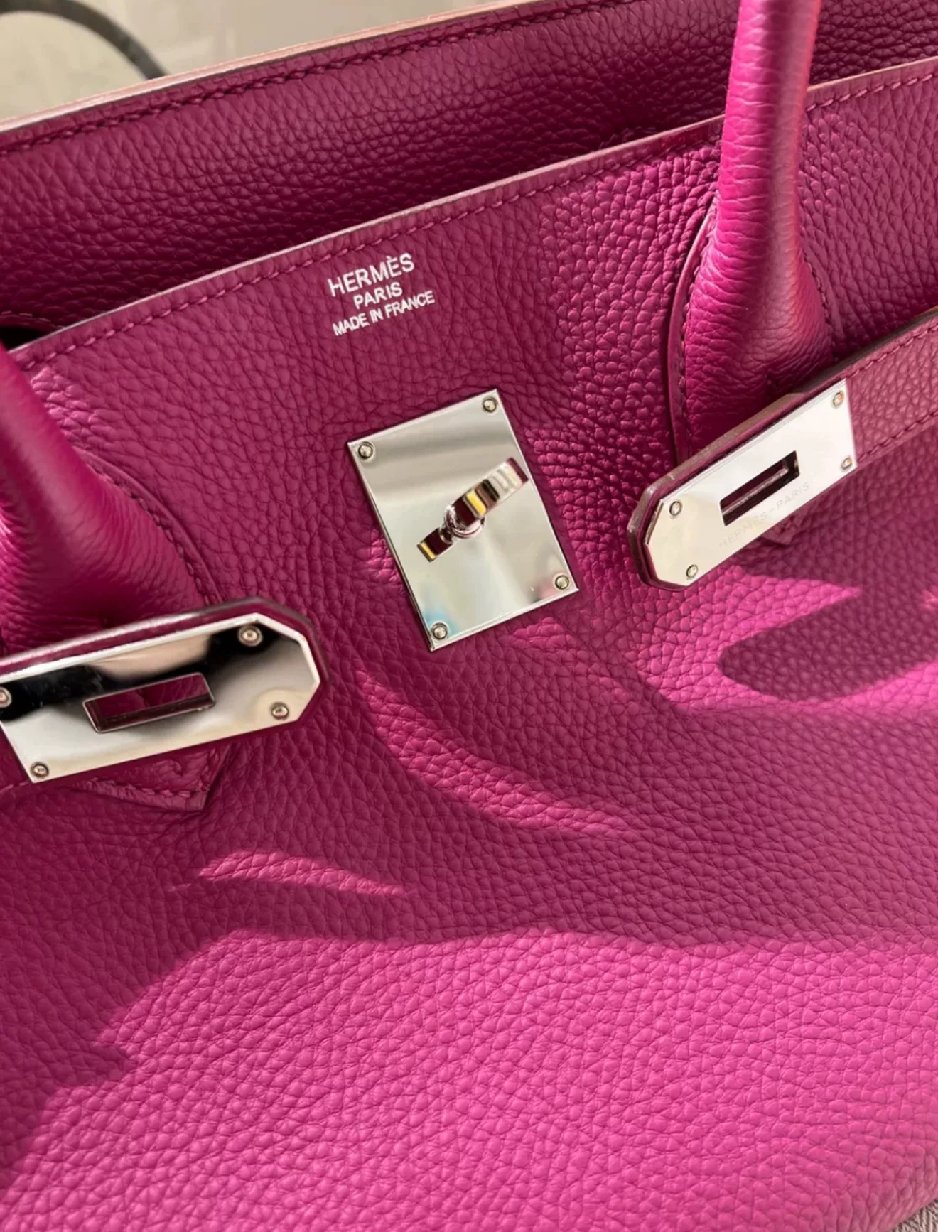HERMÈS Birkin Shoulder Rose Pourpre Togo Leather Palladium Hardware - Image 2