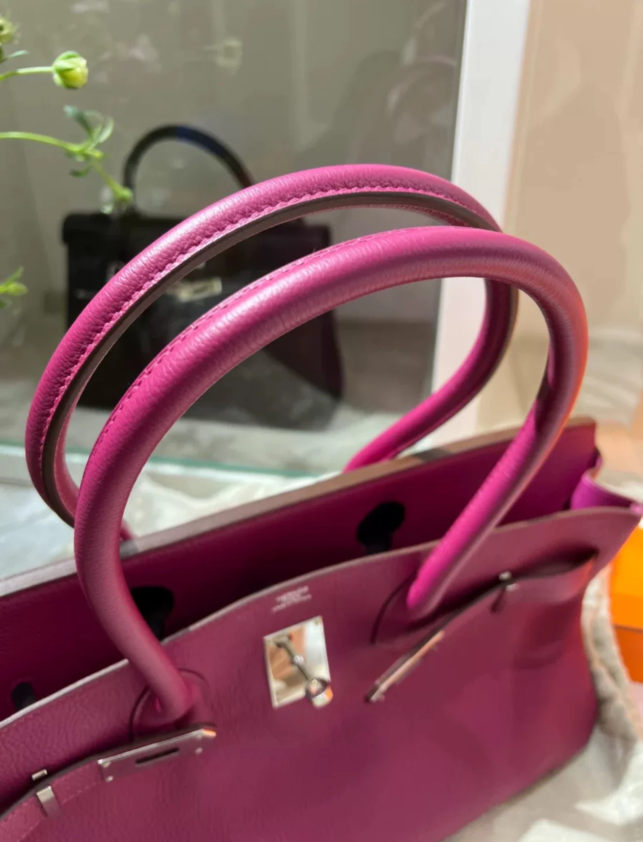 HERMÈS Birkin Shoulder Rose Pourpre Togo Leather Palladium Hardware - Image 4