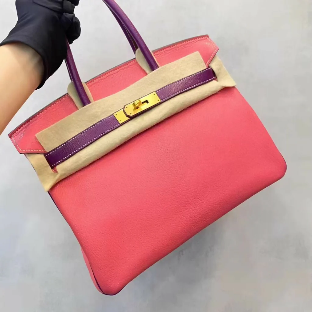 Hermes birkin 30 Pink/Anemone Swift Leather Gold Hardware - Image 3