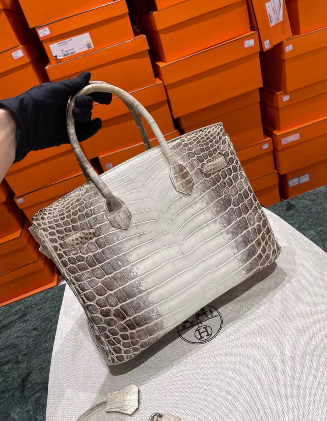 Hermes birkin 30 Himalaya crocodile leather palladium hardware - Image 2