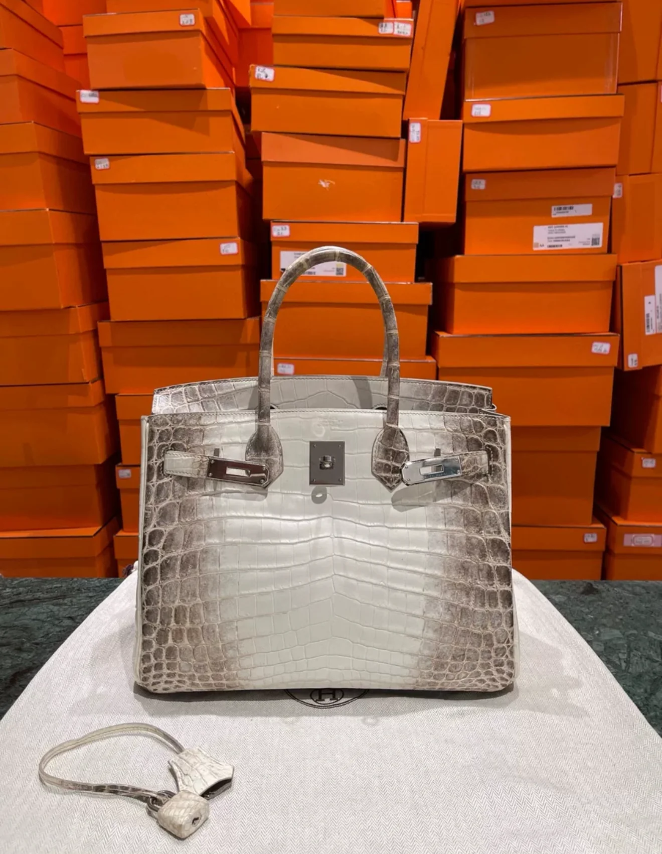 Hermes birkin 30 Himalaya crocodile leather palladium hardware - Image 5