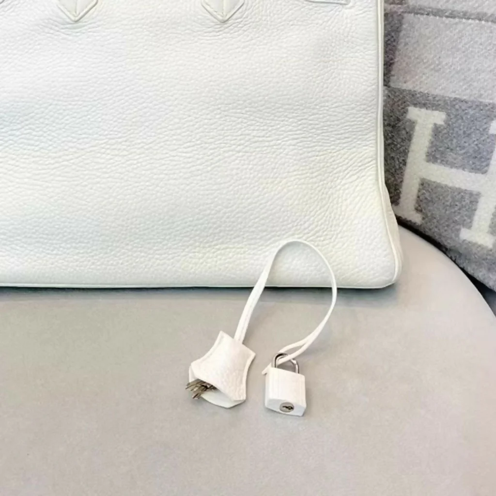 Hermes birkin 35 01 White Togo Leather Palladium hardware - Image 3