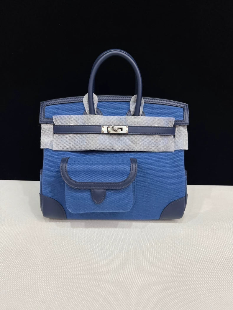 Hermes Birkin 25 Cargo Navy Blue with palladium hardware - Image 2