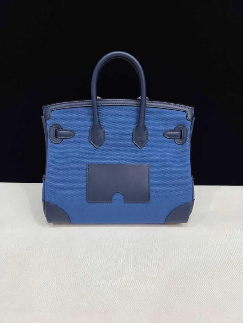 Hermes Birkin 25 Cargo Navy Blue with palladium hardware - Image 3
