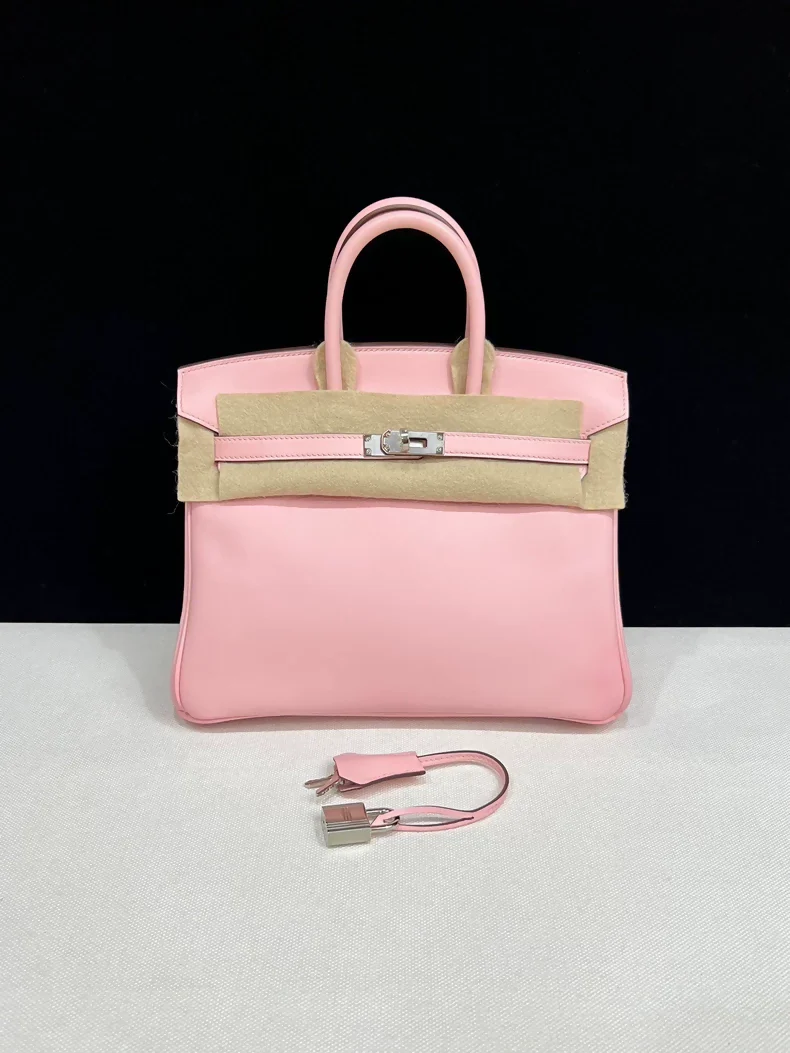 Hermes Birkin 25 Rose Sakura Swift Leather Palladium Hardware - Image 2