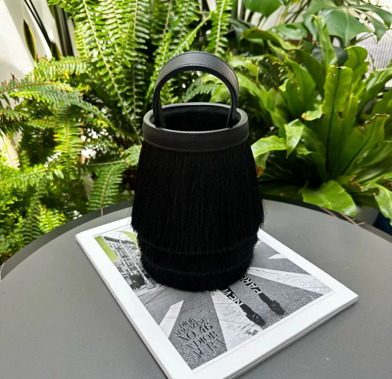 Hermès Black Evercalf and Horsehair Toupet - Image 4