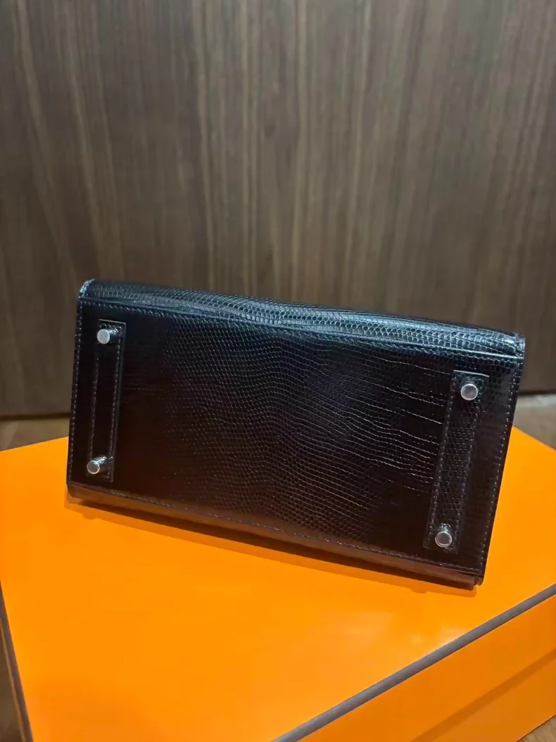 Hermes Birkin 20 Black Lizard leather palladium hardware - Image 3