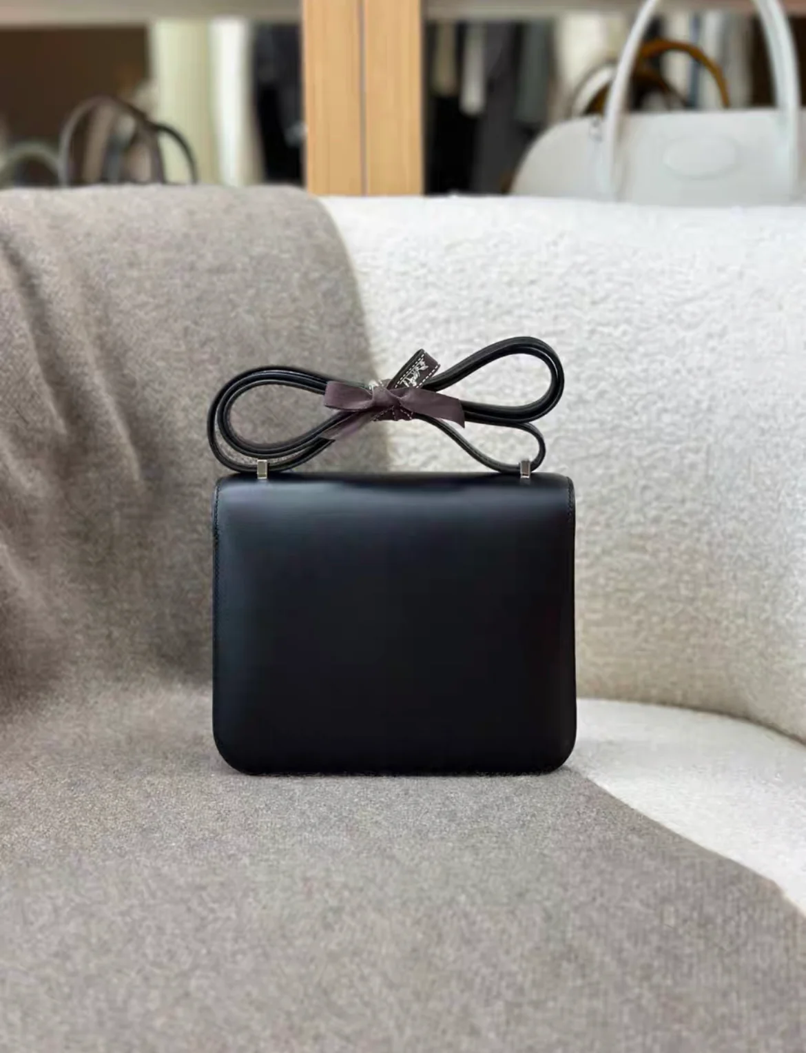 Hermes Black Veau Monsieur Leather Constance 19 Palladium Hardware - Image 3