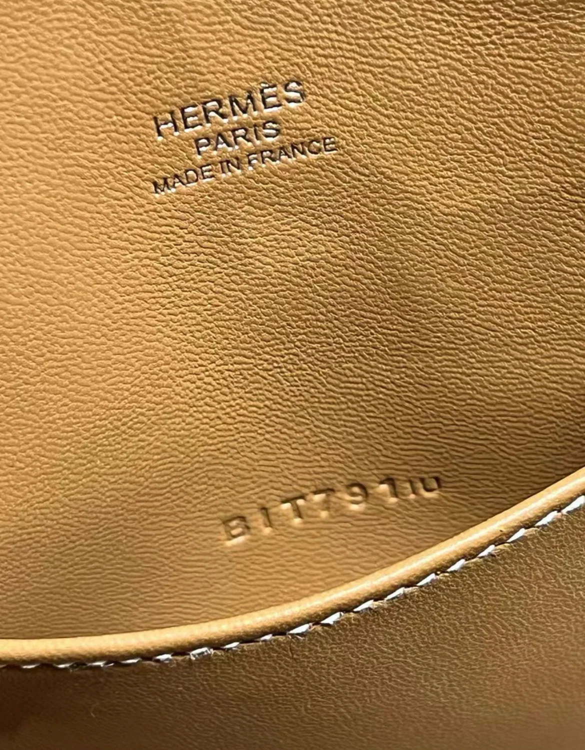HERMÈS Bolide 1923 Mini crossbody bag in Gold Evercolor leather with Gold hardware - Image 6