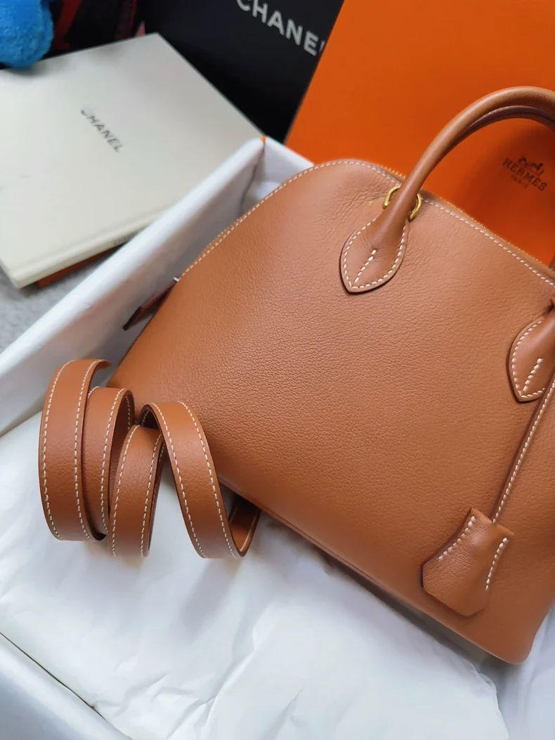 Hermes Bolide 25 Gold Brown Evercolor Leather Gold Hardware - Image 2