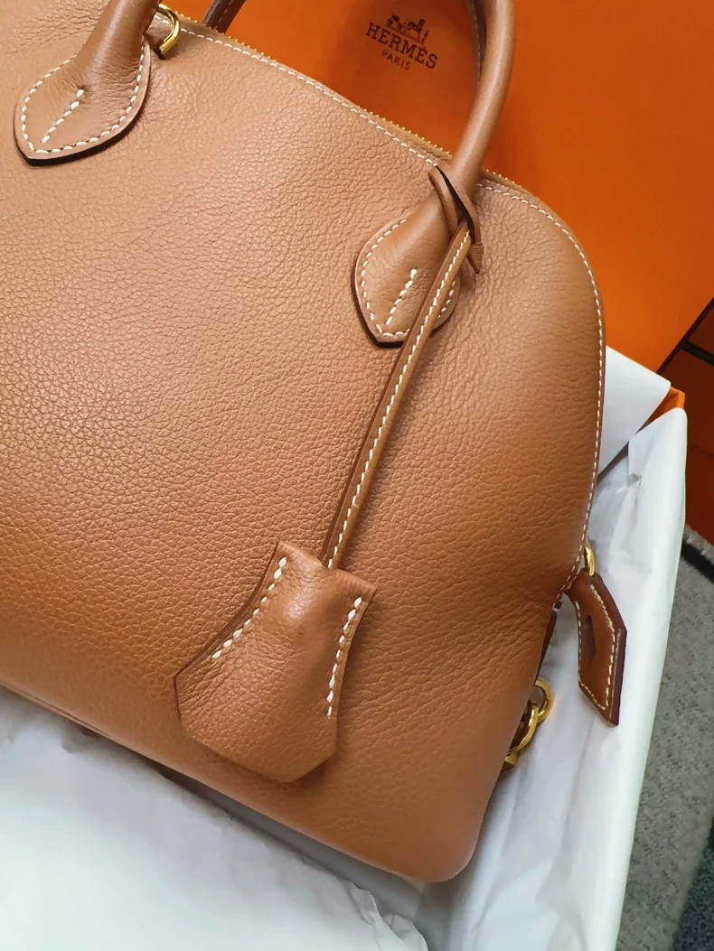 Hermes Bolide 25 Gold Brown Evercolor Leather Gold Hardware - Image 3