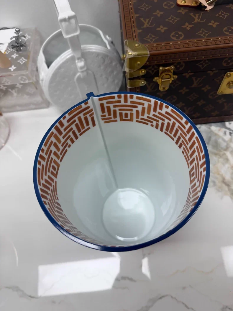 Hermes Brick Red Floral Vase - Image 2