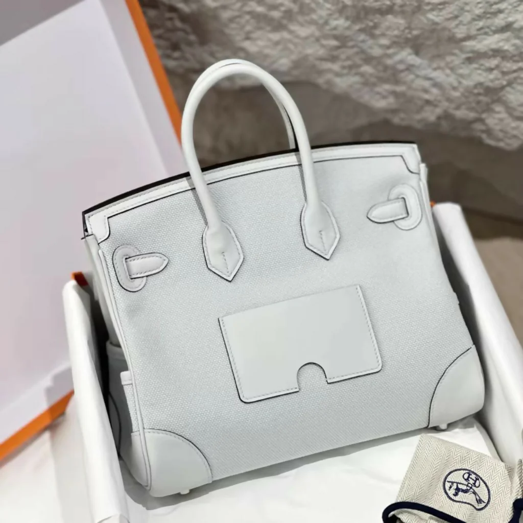 Hermès Birkin Cargo 25 Gris Platine toile palladium hardware - Image 2