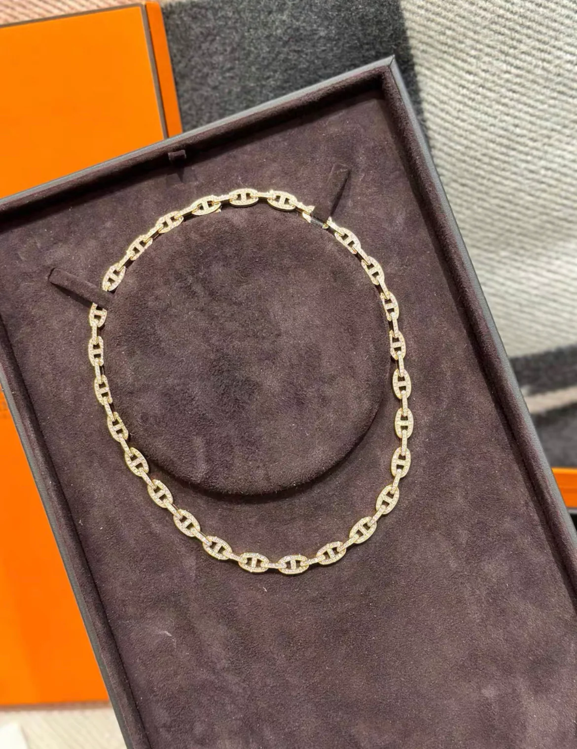 Hermes chaine d'ancre full diamond necklace - Image 6