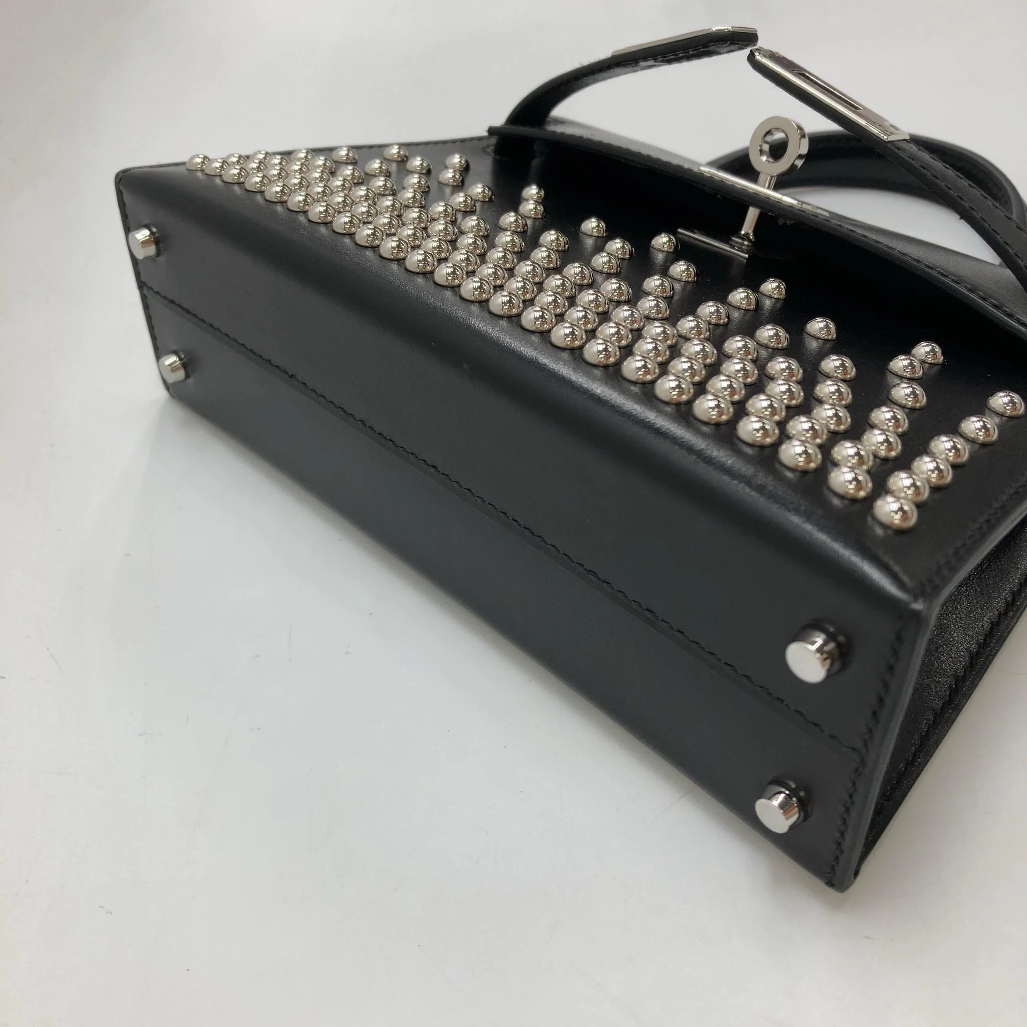 HERMÈS CLOUTÉ MINI KELLY 20 STUDDED BLACK BOX PALLADIUM HARDWARE - Image 2